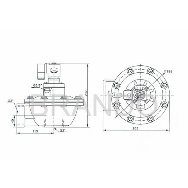 2 Inch Inlet Blowpipe Port Pneumatically Controlled Valves CA / RCA50T CE ISO Certification