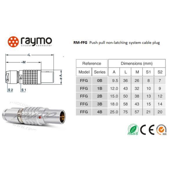 4 прекращение припоя соединителя FGG.1B.304.CLAD62Z IP50 Pin Lemo пушпульное