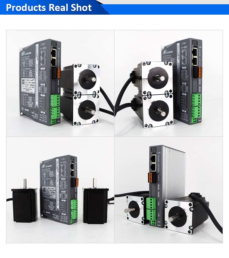 Lichuan 2A DC Open Loop Stepper Motor Drivers Kit EtherCAT 0.6N.m 2 Phase Nema23 DC24V~50V 2.5/4.0A