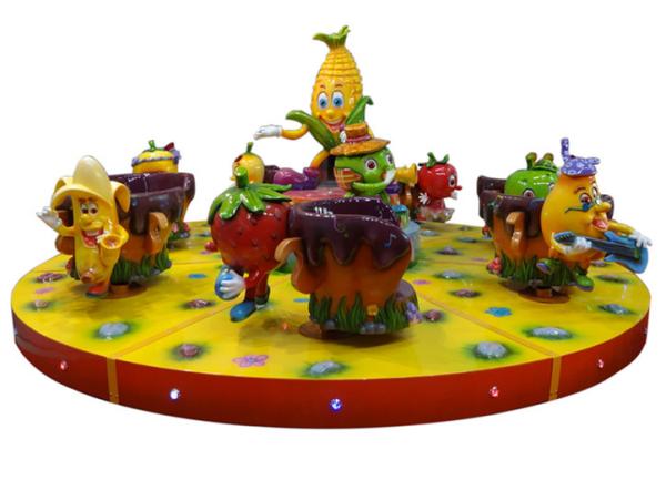 7 Carriages Coffee Cup Ride , Spinning Tea Cups 1.5 KW Power Fashion Design