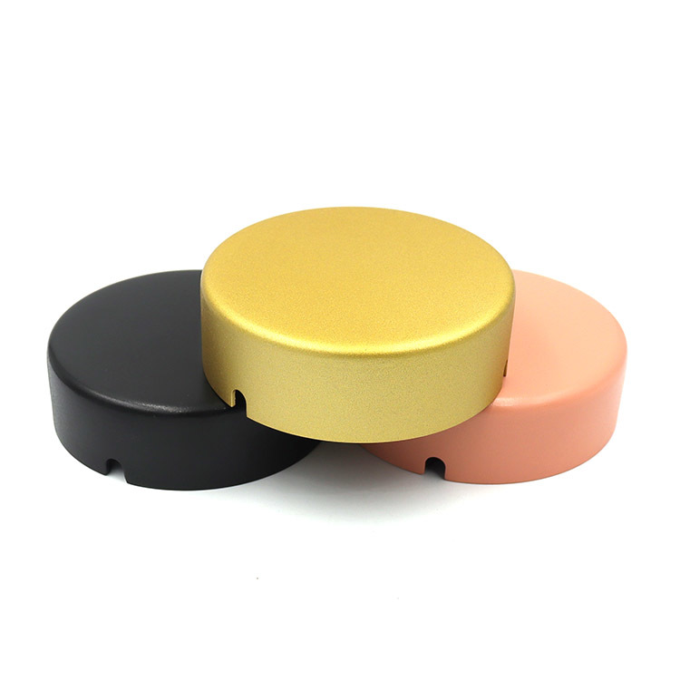 Round Aluminum Alloy Metal Ashtray with Multi-Color Matte Finish and Side Notches for Home Bar Hotel