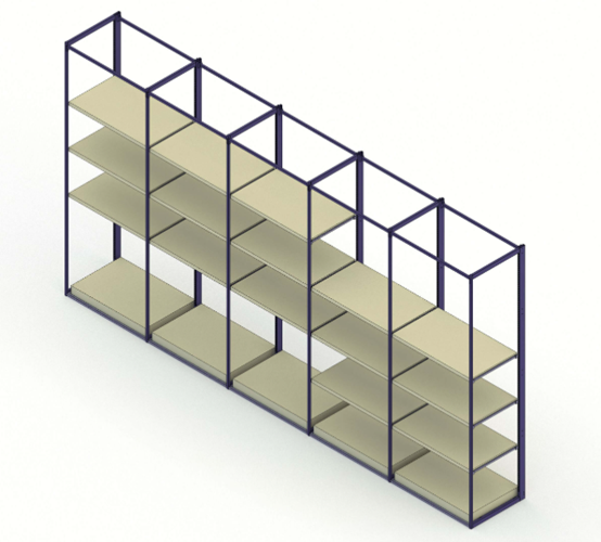 Estantería de acero y madera de la serie E5, capacidad media de 150 kg para plantas y decoración