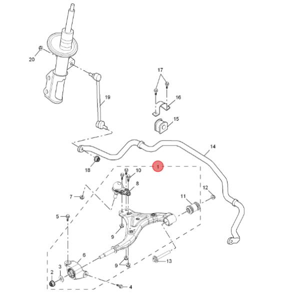 Передняя левая нижняя рука управления для MG GS/HS и Roewe RX5 10181066 Металлические части подвески