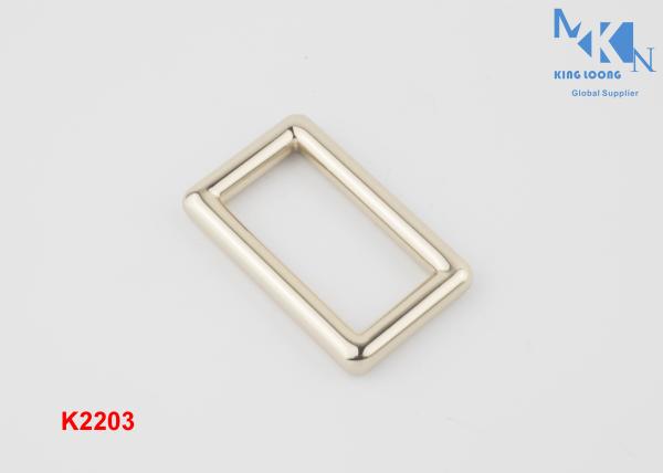 OEM Or ODM Handbag Rings Hardware , Light Gold Rectangular Metal Rings