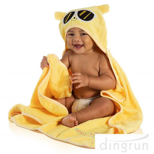 Customized Soft And Absorbent Cotton Baby Hooded Towels For Children Eco Friendly
