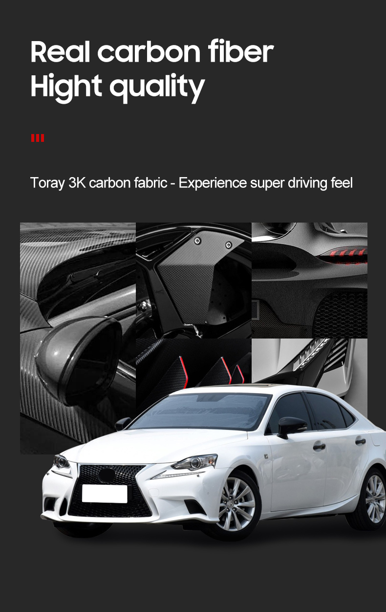 Dry Carbon Fiber Car Shift Panel Side Trim Cover for Lexus IS 13-19 Year