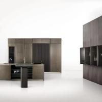 Armoire de cuisine classique en aluminium inoxydable laque granit