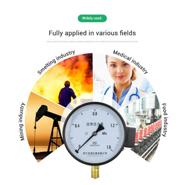 150mm 60bar 1.6% Bottom Connection Pressure Gauge with Remote Resistance Manometer