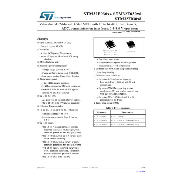 STM32F030F4P6 IC интегральные схемы 32-битный микроконтроллер MCU