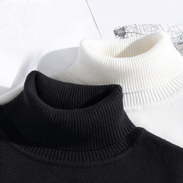 Spring Knitwear High Neck Sweater for Men Windproof Inner Wear Blouse Bottoming Shirt