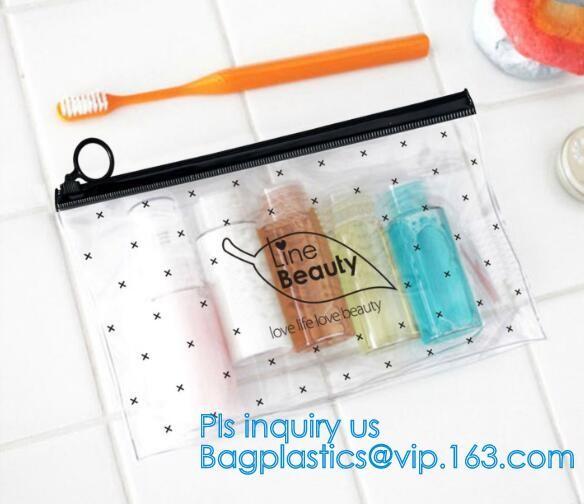 school pencil bag/printing stationery bag/zipper slider plastic pencil bag, gold Supplier custom slider pvc pouch with z
