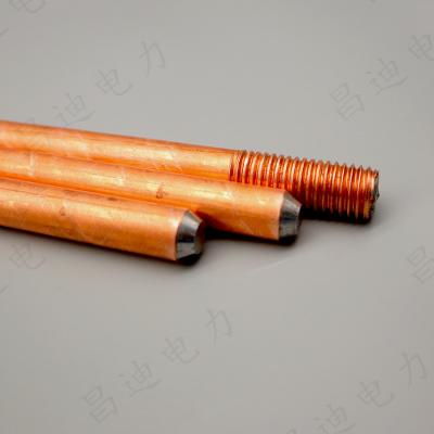 enterramento ligado Rod Electrode do cobre da linha de 40mm