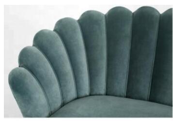 Wooden Popular Event Furniture Rental Long Back Blue Velvet Fabric Wedding Sofa