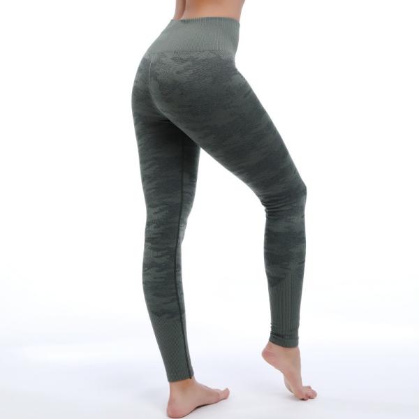 Collants de yoga de compression athlétiques extensibles à motif camouflage