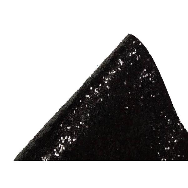 PU Textile Chunky Glitter Fabric Wall Coverings Black Wallpaper 25cm*138cm