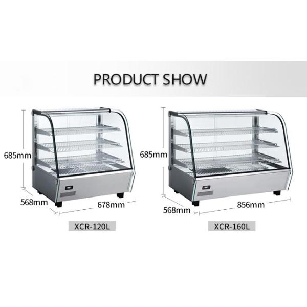 Stainless Steel 90 Centigrade 1100w Food Warmer Display Cabinet
