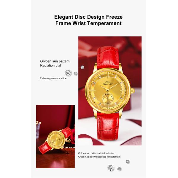 Дамы делают нержавеющую сталь водостойким дозора кварца 3ATM классическую