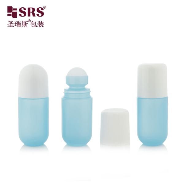 RPPA-50ml Empty PP Plastic Roller Bottle Blue Round Top Hollow Ball For Gel