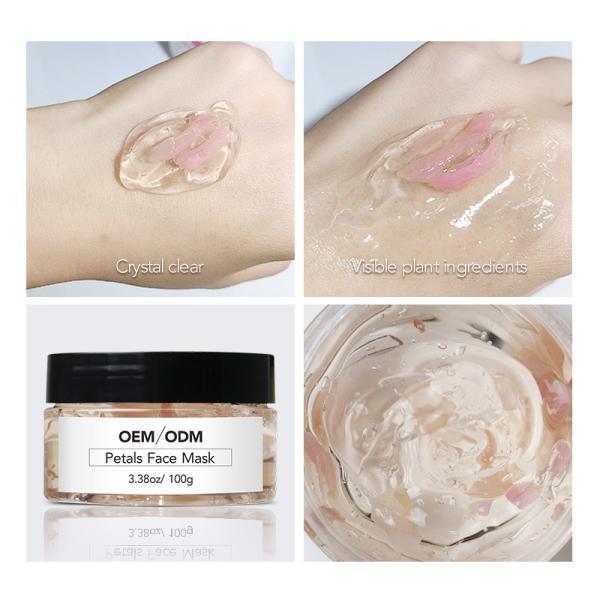 Cuidados com a pele Clay Mask Natural 100ml Rose Petal Face Gel Mask do OEM