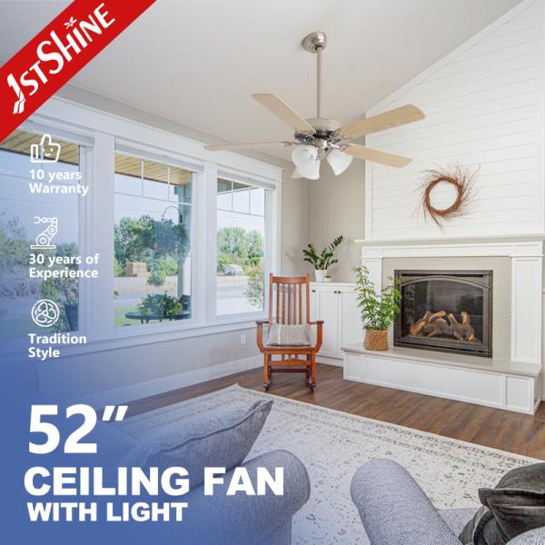 52 MDF Ceiling Fan With Light Kit 6 Speeds Quiet Dc Motor
