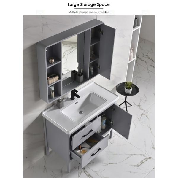 Твердые деревянные тщеты Ванная комната держателя пола с зеркалом HD серебряным