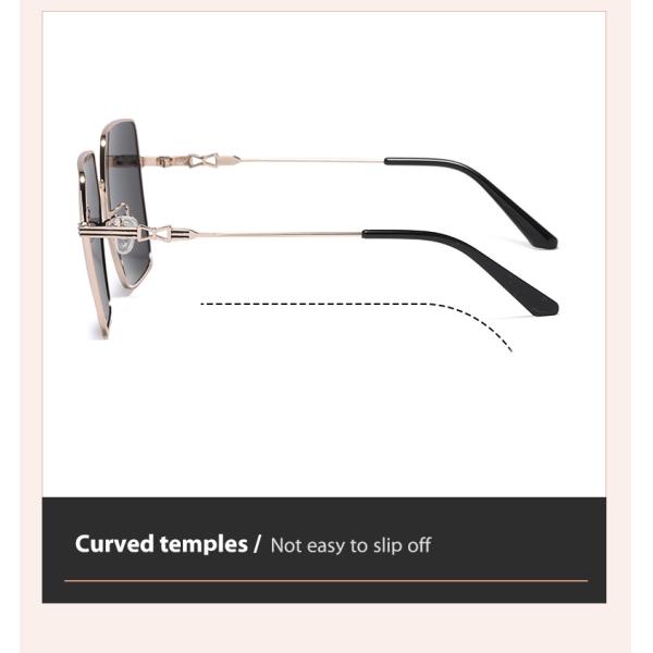 UV400 Protection Metal Frame Sunglasses Gradient Lens For Women