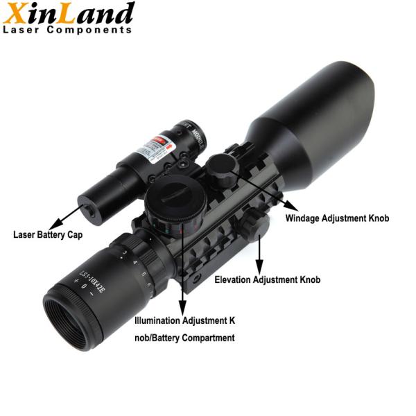 Crosshair iluminado Riflescopes múltiplo vermelho da ampliação do laser 3-10x42