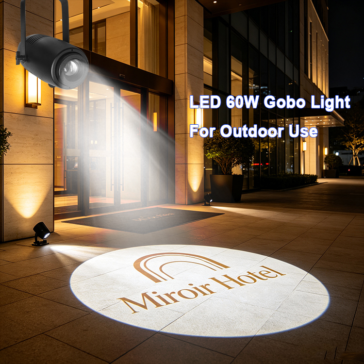 Outdoor Advertising Logo Gobo Projector 60W LED IP65 Waterproof for Hotel Restaurant Store Building