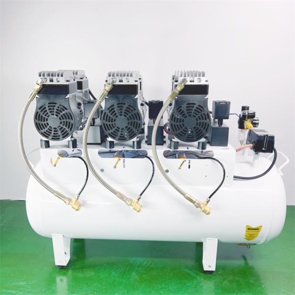 90L Silent Air Compressor Oil Free 2500W Dental Air Compressor Used For 6 Dental Chair