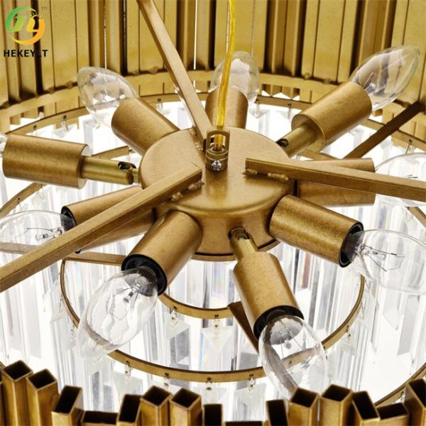 Люстра расположенное ярусами Dimmable Кристл роскошного золота металла K9 Кристл привесная