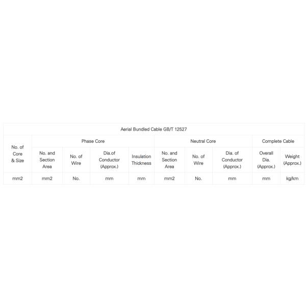 Воздушный изоляционный кабель 0,6/1КВ 2X50+50 AAC/XLPE+AAAC/XLPE Воздушный кабель ABC GB/T12527