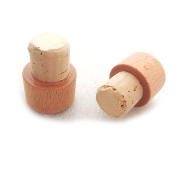 tapones de madera para vinos con tapones de corcho natural de cerradura de madera sólida de grado alimenticio