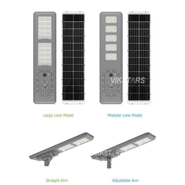 Nouveau lampadaire solaire bidirectionnel IP66 LED Lumière solaire de jardin 600W 900W Tout en un Lampes solaires de paysage