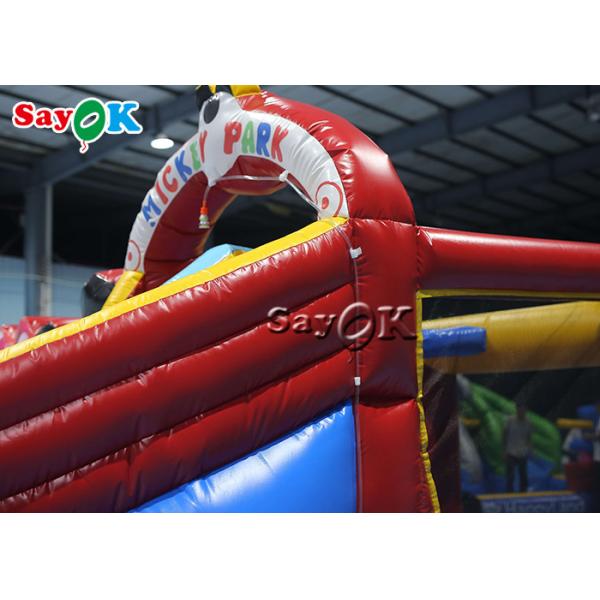 Cartoon Mouse Theme Inflatable Bounce House Water Slide 4.6x4.3x 3.1m