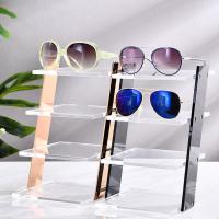 Custom Clear Acrylic Stands 4 Layer Countertop Display Rack For Sunglasses