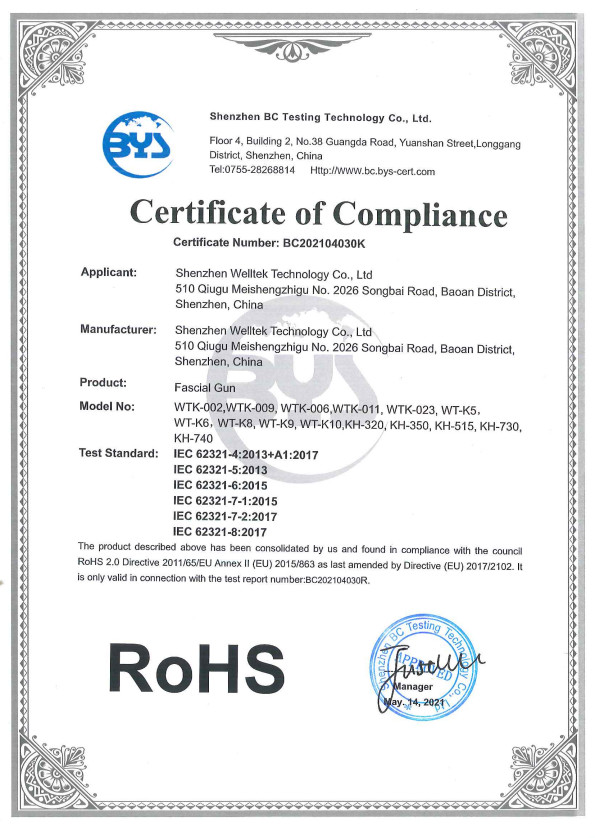 Shenzhen Welltek Technology Co., Ltd. Сертификации