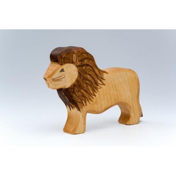 No Burrs Handmade Wooden Animals , Waldorf Wood Carved Lion