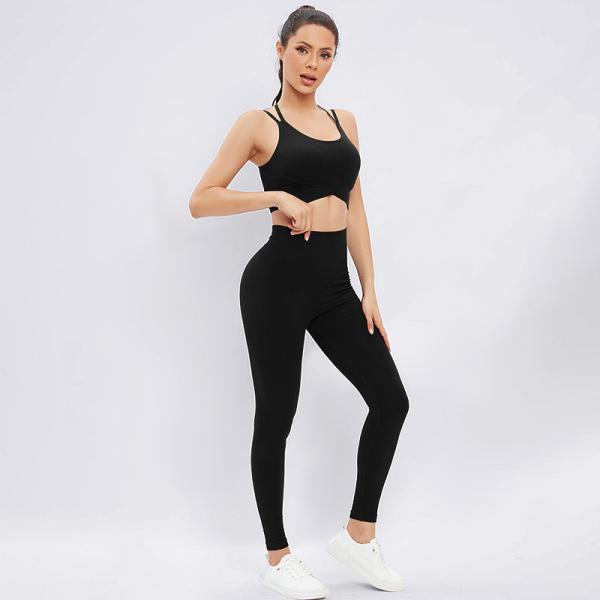 Long yoga suit high-waisted tight-fitting sports suit tight elastic peach hips fitness suit