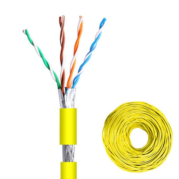 Yellow PVC Ethernet Cable 100MHz 0.51mm Pure Copper 1000FT SFTP CAT5E Cable