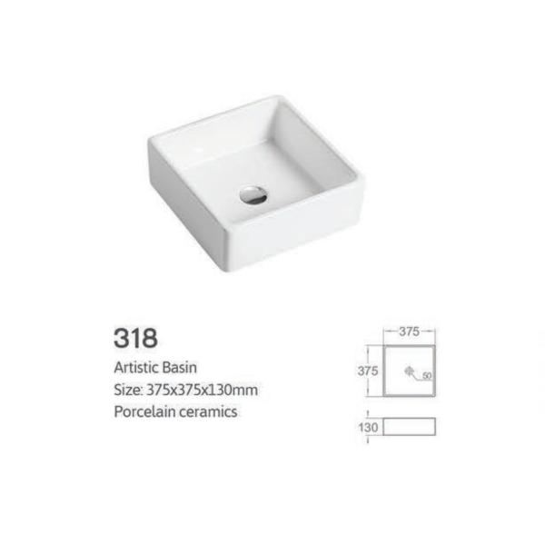Glossy Wall Mount Bath Sink Ceramic For Cabinet Lavatory Single Hole 12L
