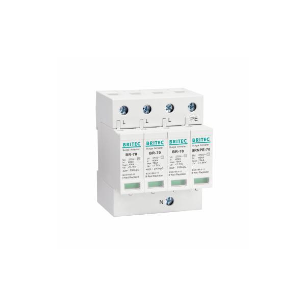 385V 70kA Pluggable Type 2 Surge Protection Device Lightning Arrester for AC Safety