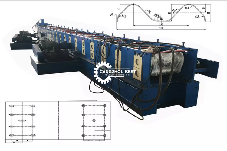 крен усовика шоссе перепада 22kw 0.8mm формируя машину