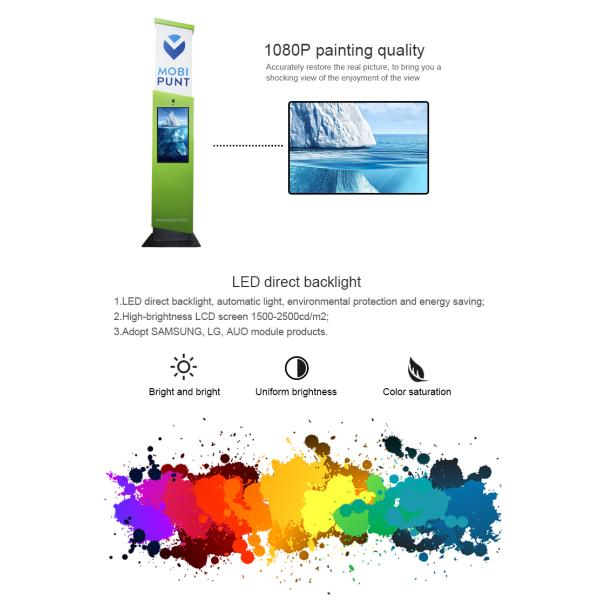 32 Inch Floor Standing Outdoor Digital Kiosk Brightness 2500nit With Camera