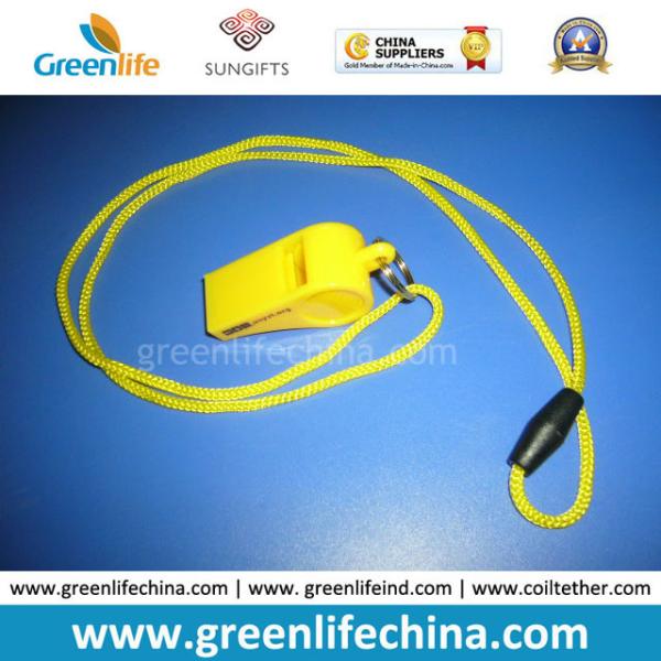 Fahsion Plastic OK Whistle with Cord Cheapest China Factory Direct Price Orange Yellow Colors