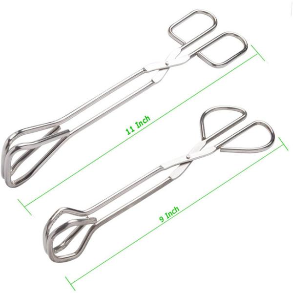 LFGB 9.45 Inches Stainless Steel Kitchen Tongs For Cooking Serving Scissors