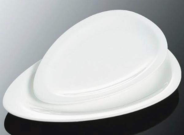 Best selling product hotel&restaurant white unique shape ceramic dinner plates for wedding