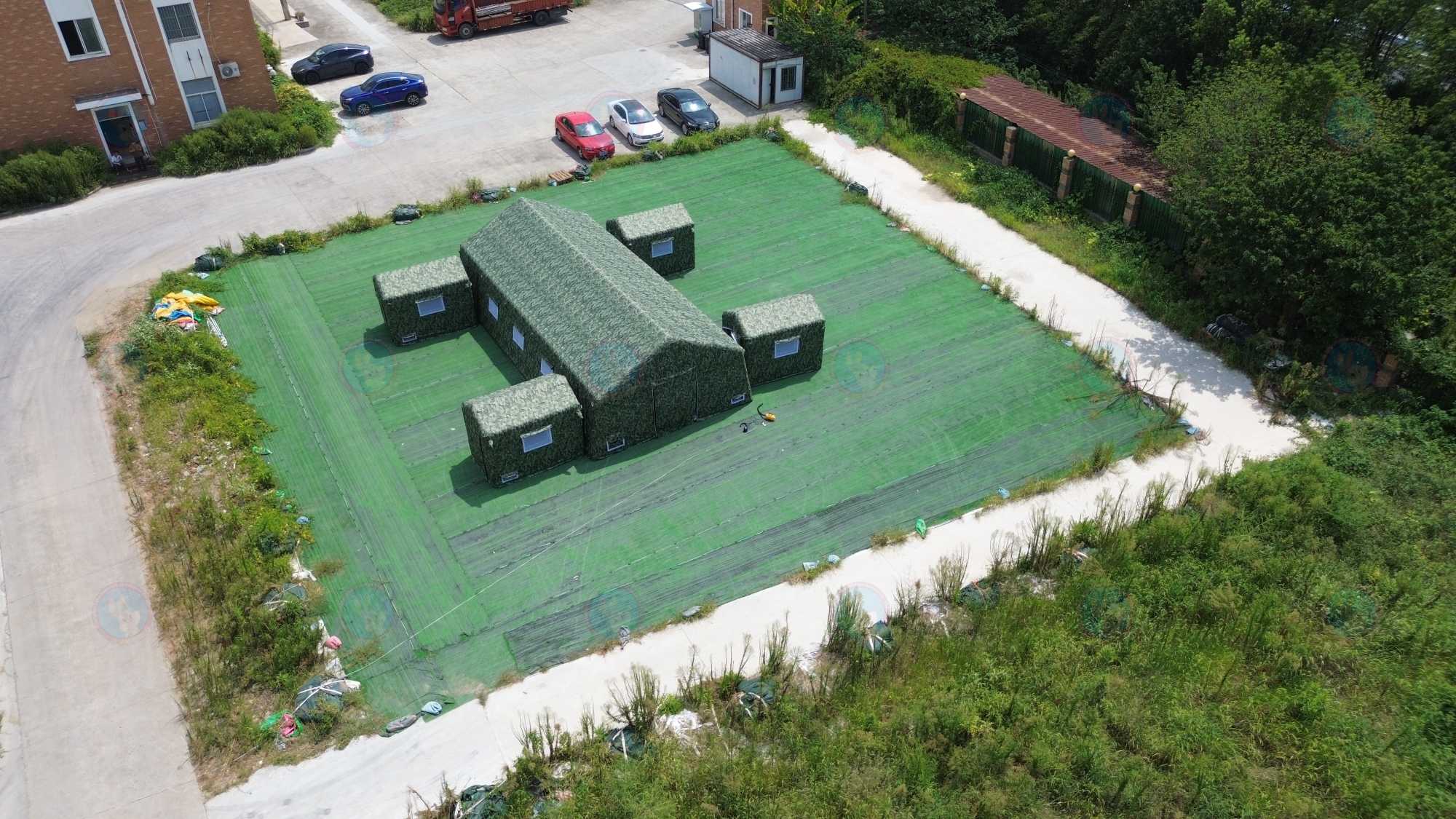 China Factory Custom Inflatable Outdoor Tent Great Value Large Medical Shelter Warehouse Tent Event Camouflage Emergency Use