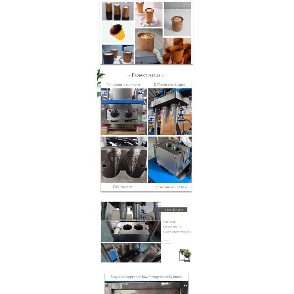 Espresso Mug Biscuit Cookie Ice Cream Milk Tea Cup Waffle Maker Machine Edible Coffee Cups Making Machine