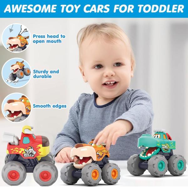 Sem bateria 3 carros de brinquedos movidos por fricção para garotos de 12 ou 3 anos