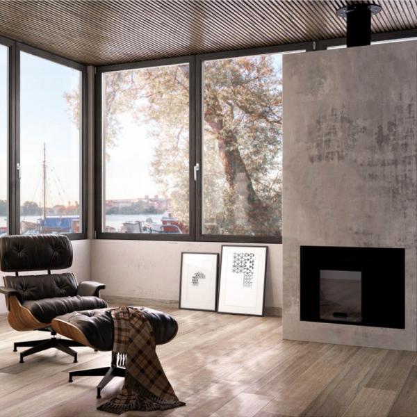 Tilt And Turn Windproof Aluminium Window Horizontal Tempered Glass Casement Windows Black Aluminum Casement Window